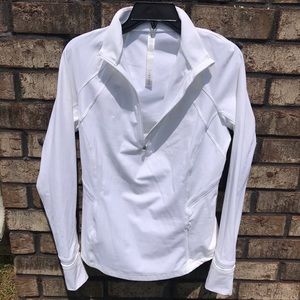LuluLemon white quarter zip pull over. NWOT